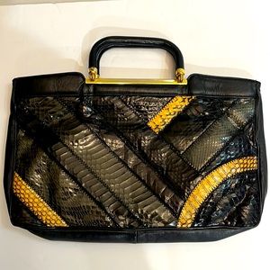 Rivoli | Sylvia Women's Vintage Patchwork Snakeskin 1960s Handbag
